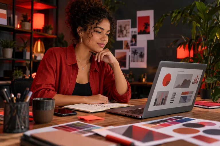 Jovem trabalhando com marketing digital